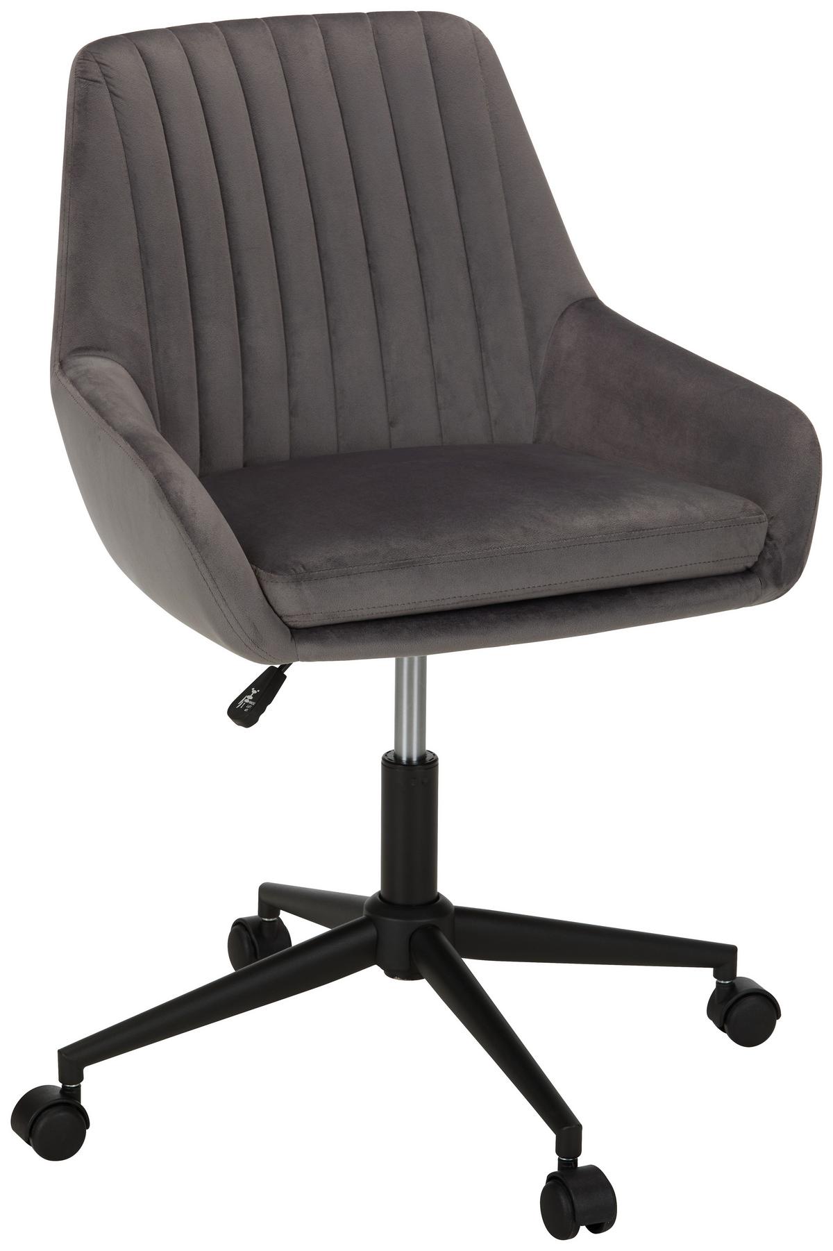 Scaun rotativ CHILLY - negru/gri, Modern, plastic/metal (60/82,5-92/60cm) - Modern Living