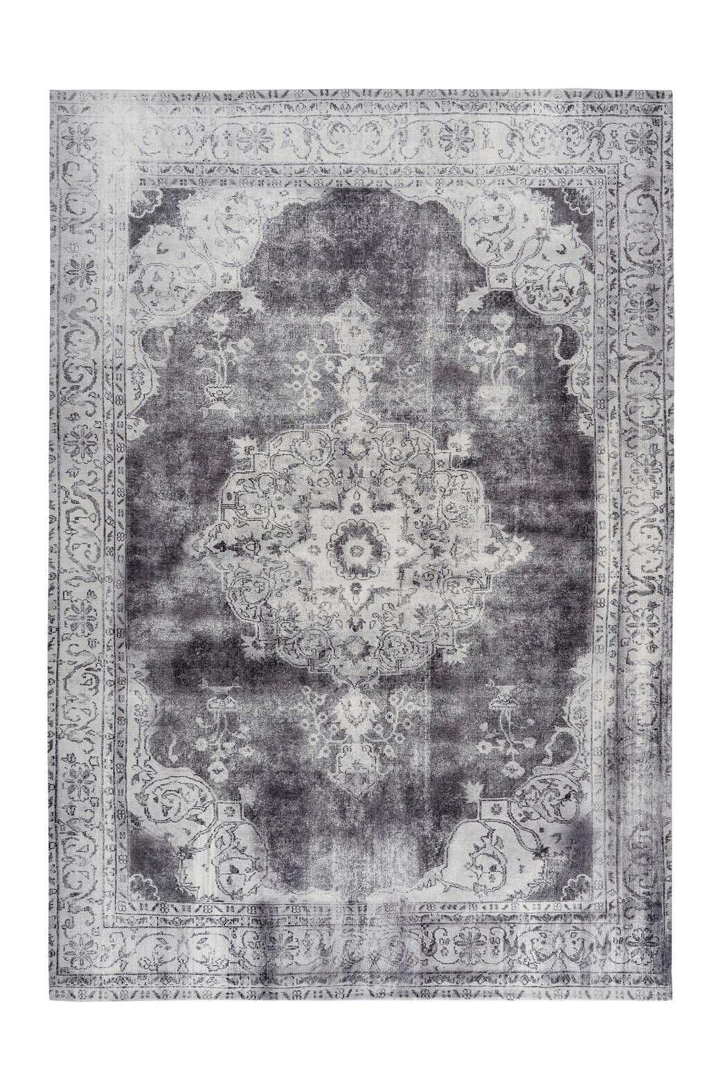 Flachwebeteppich Vintage 8400 Hellgrau - Hellgrau, Konventionell, Textil (140/200cm) - Kayoom