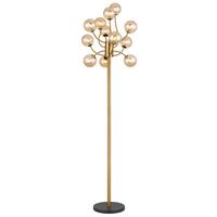 Led Podna Svjetiljka Boja Jantara - boje mjeda/zlatne boje, Design, staklo/metal (62/200cm) - Globo