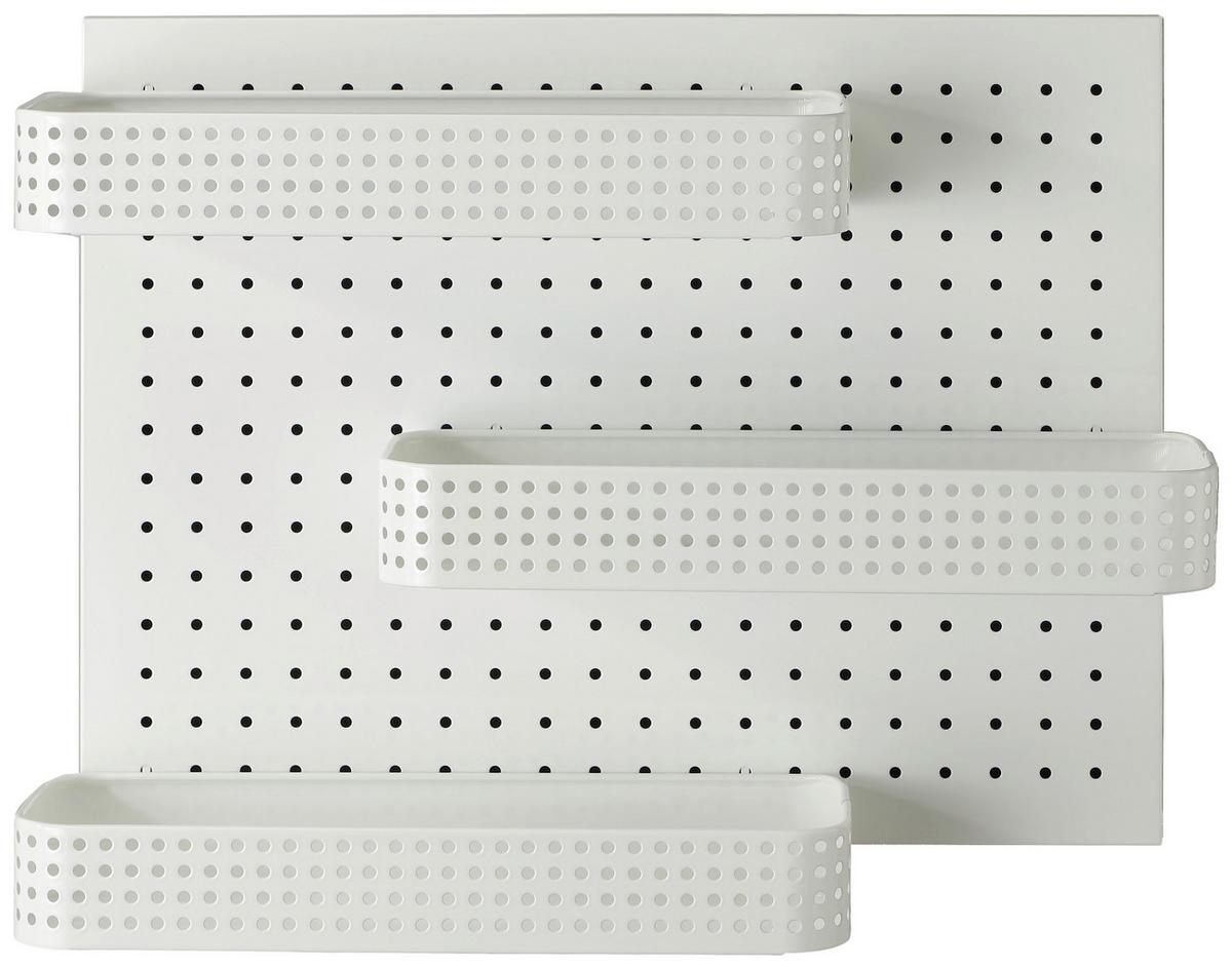 Stenski Regal Otto, Bela - bela, Trend, kovina (45/55/15cm)