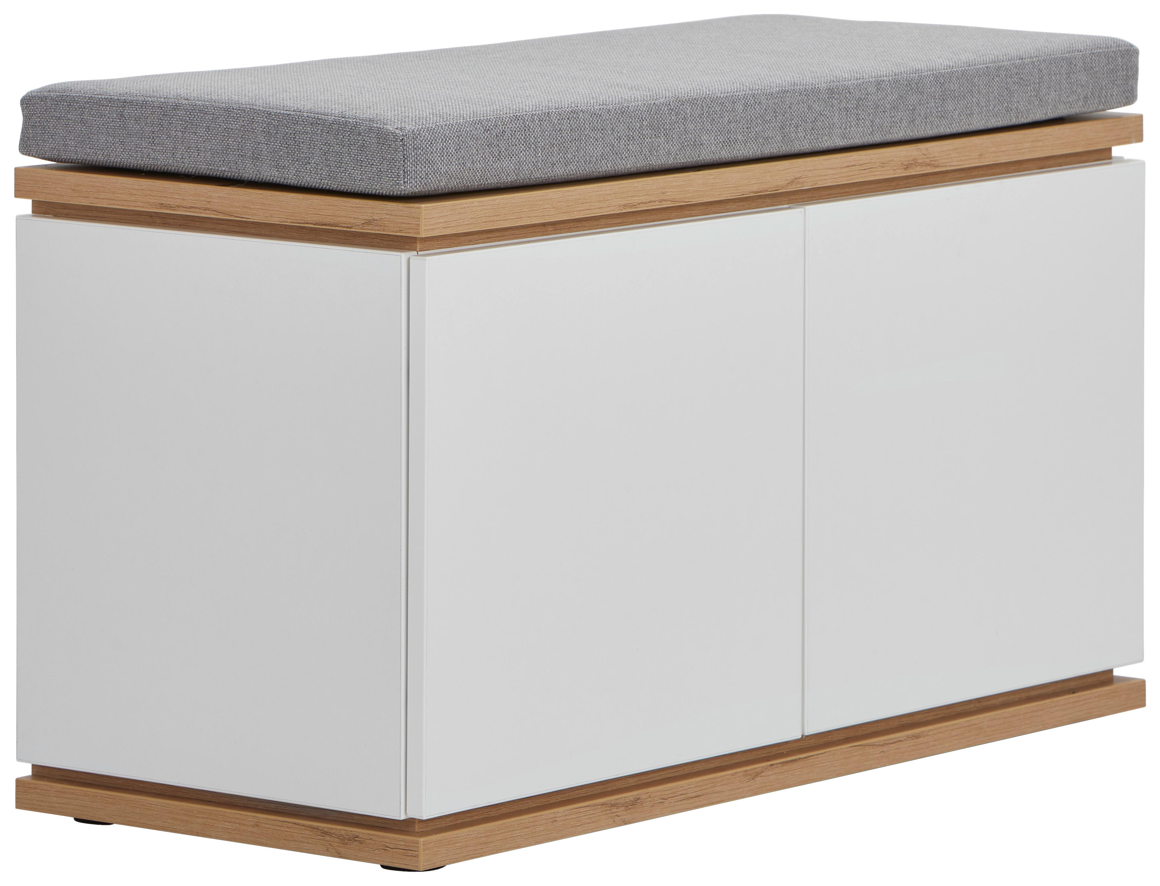 SIEDZISKO DO PRZEDPOKOJU YAMAEL - ciemnoszary/biały, Design, materiał drewnopochodny/tworzywo sztuczne (85/52/38cm) - Xora