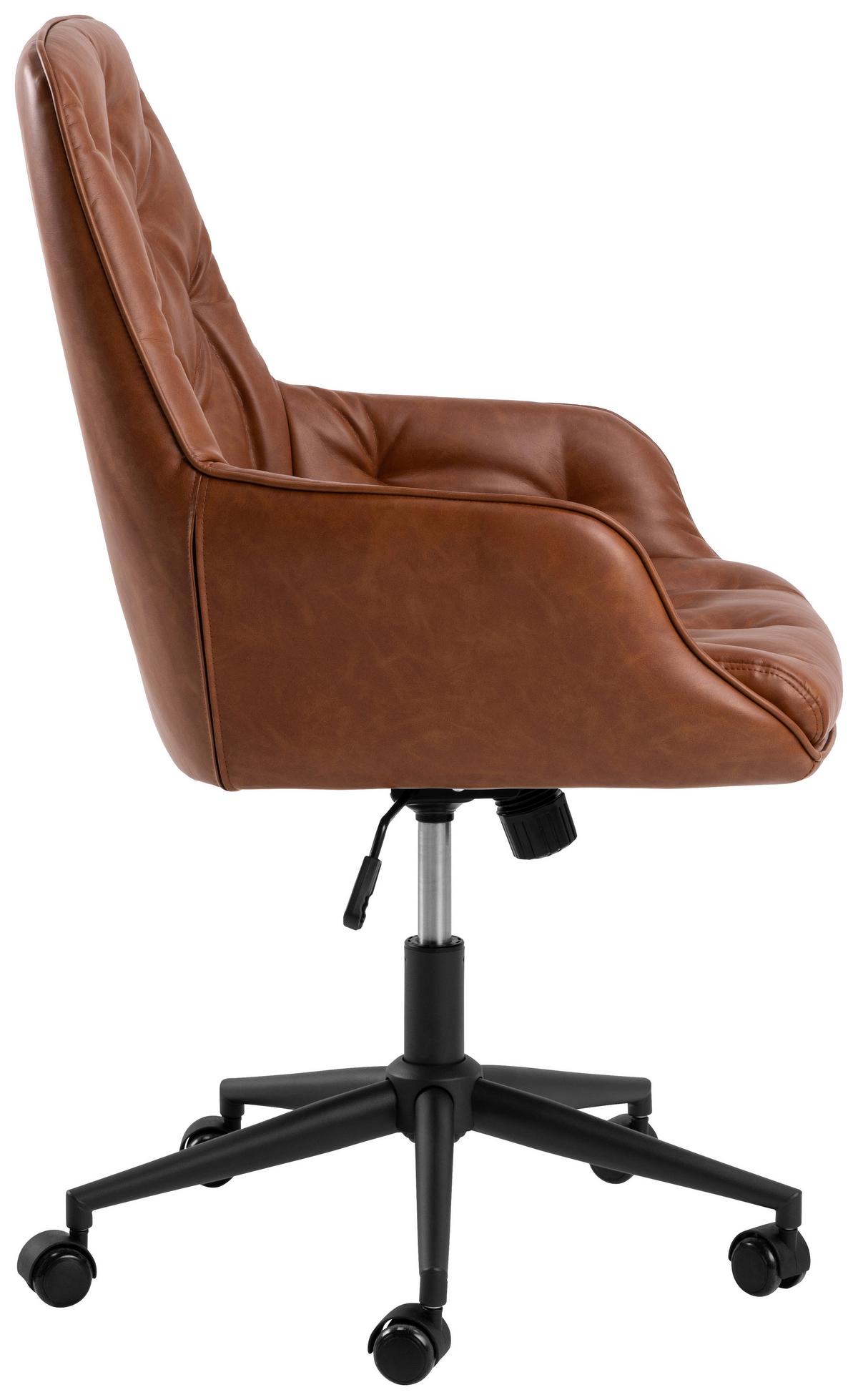 KRZESŁO OBROTOWE ERIK - czarny/brązowy, Design, metal/tkanina (106/60/67,5cm) - MID.YOU