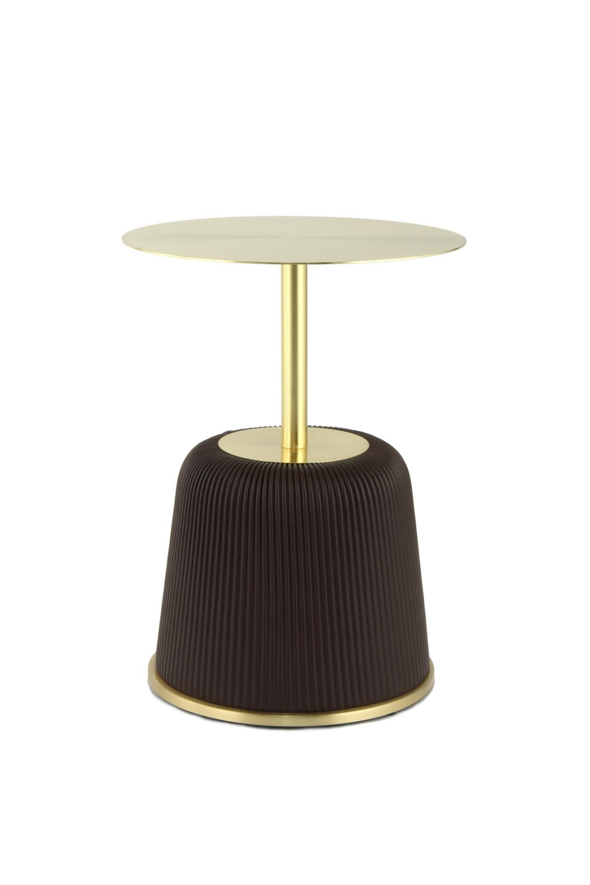 BEISTELLTISCH JOKAI 325 BRAUN - Goldfarben/Braun, Design, Holzwerkstoff/Textil (40/55cm) - Kayoom