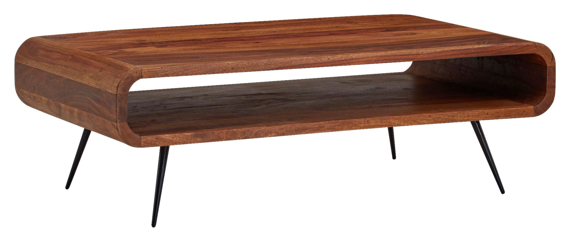 Klubska Miza Wohnling - črna/barve indijskega rožnega lesa, Moderno, kovina/les (90/55/30cm) - MID.YOU