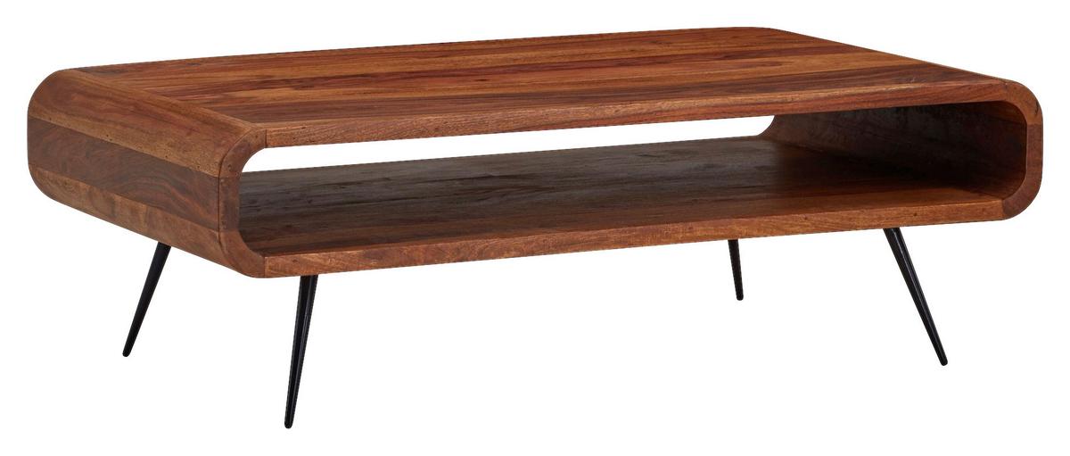 Klubska Miza Wohnling - črna/barve indijskega rožnega lesa, Moderno, kovina/les (90/55/30cm) - MID.YOU