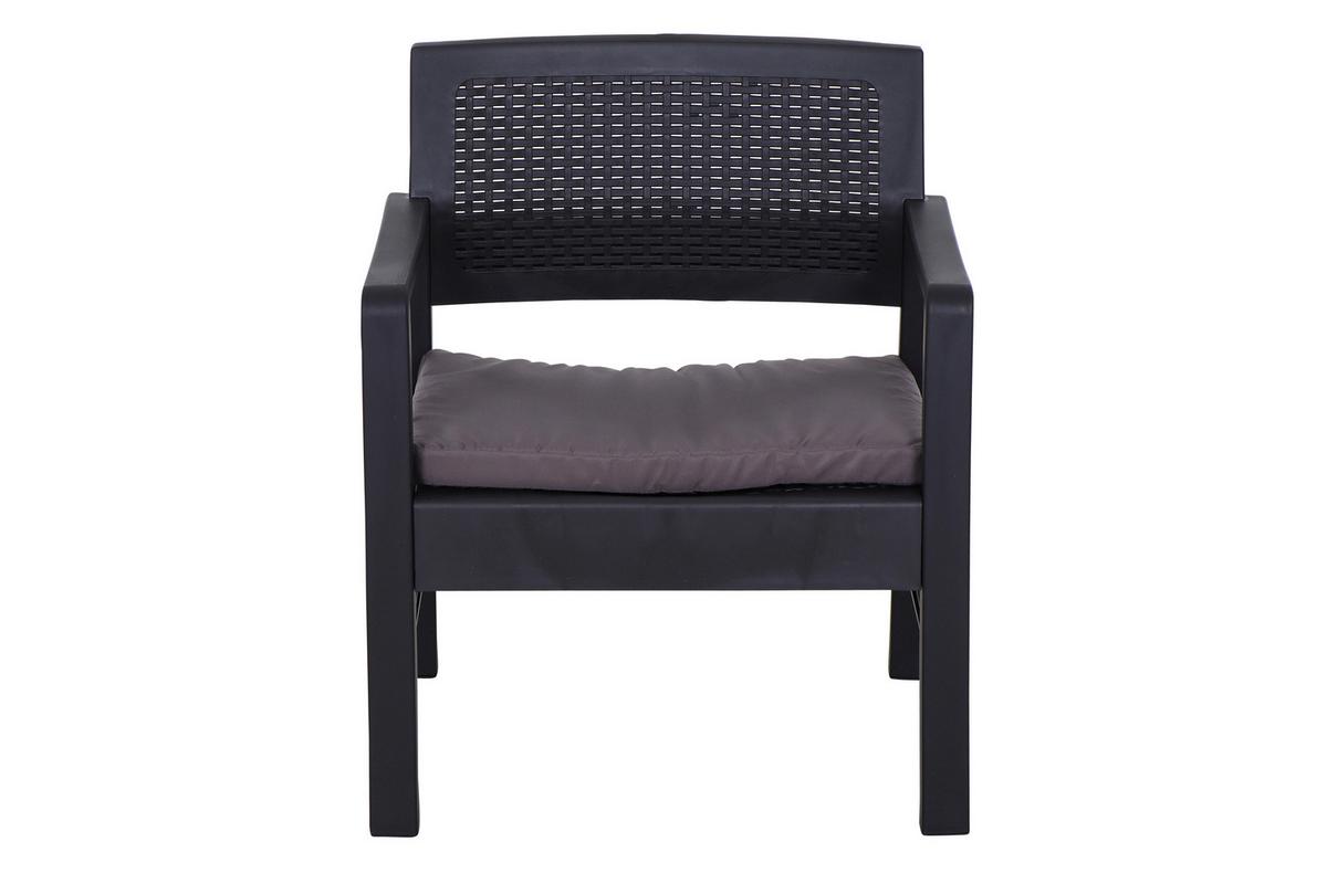 Balkonset Kraka 5-tlg. Anthrazit - Anthrazit, MODERN, Kunststoff (58/74/63cm) - Gardenson