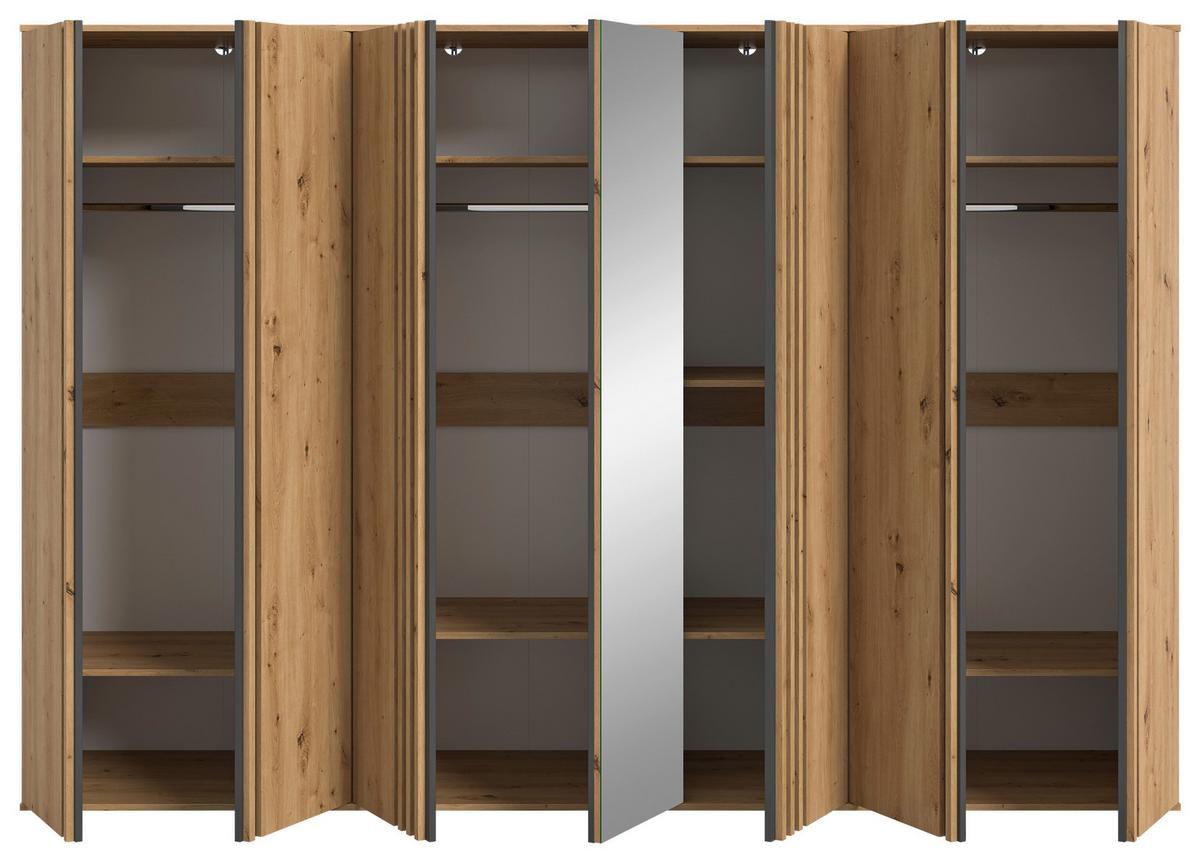 Drehtürenschrank TOFTA Eiche Artisan, Anthrazit - Anthrazit/Eiche Artisan, ROMANTIK / LANDHAUS, Holzwerkstoff (280/192/56cm) - Livetastic