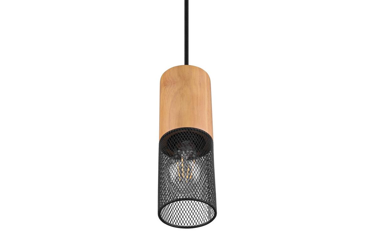 Schienensystem-Hängeleuchte Duoline-Tosh max. 25 Watt - Schwarz, Natur, Holz/Metall (8,0/180cm) - Trio Leuchten