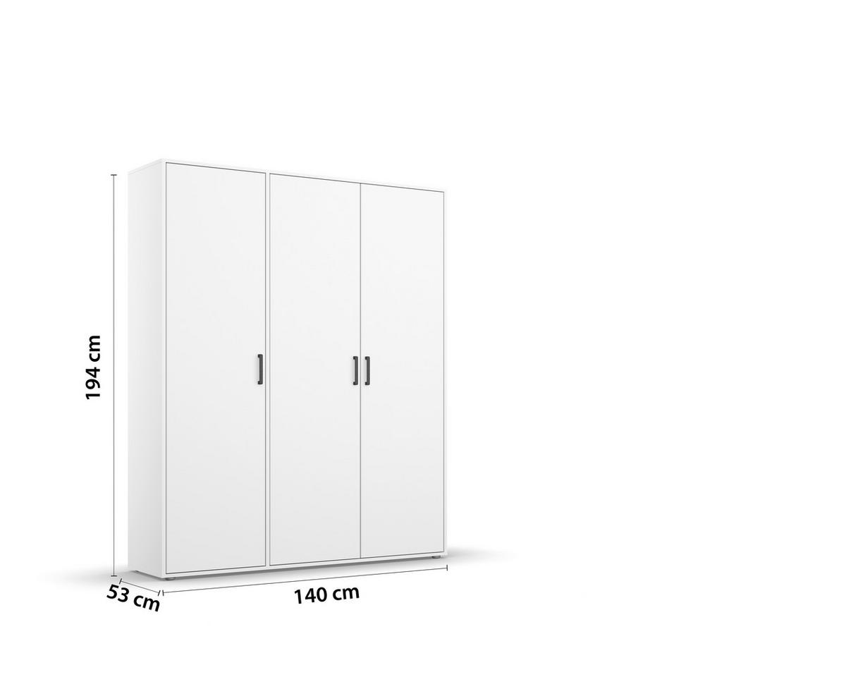 DULAP  USI ROTATIVE VOYAGER - alb, Modern, material pe bază de lemn (140/194/53cm) - Modern Living