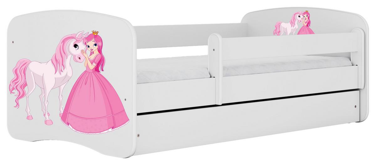 Otroška Postelja Babydreams, Bela, 80x160cm - bela/barve breze, Moderno, tekstil/leseni material (80/160cm) - MID.YOU