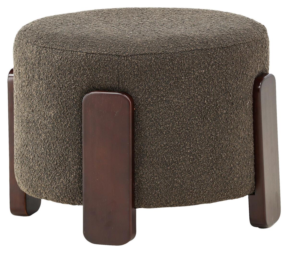 Pouf Coffey ca. 53x43x53 cm Grau/Dunkelbraun - Dunkelgrau/Braun, Design, Holz/Textil (52.5/43/52.5cm) - Livetastic