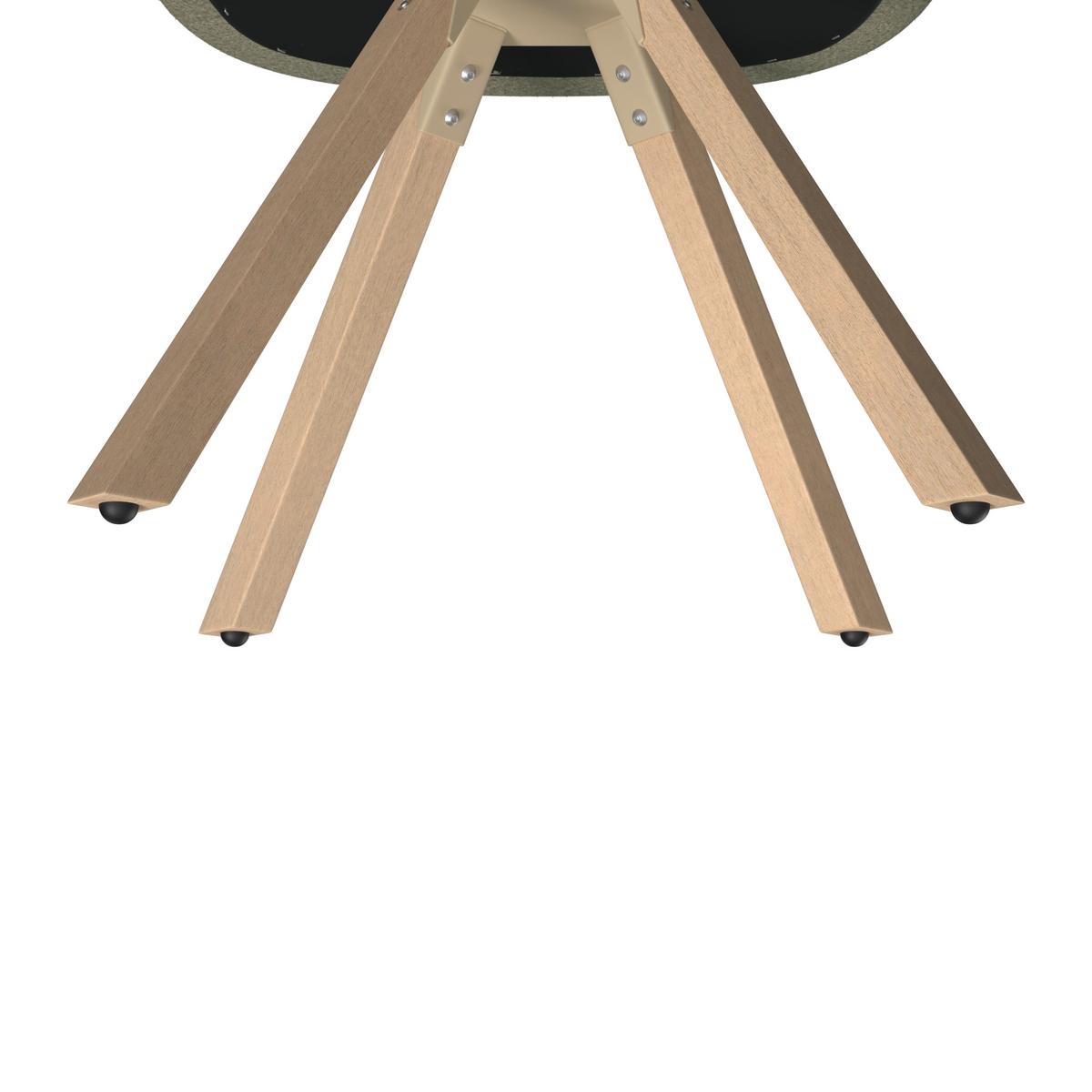 Armlehnstuhl Naya Grün Chenille Drehbar Gepolstert - Buchefarben/Grün, MODERN, Holz/Textil (62/65/81cm) - Bessagi Home