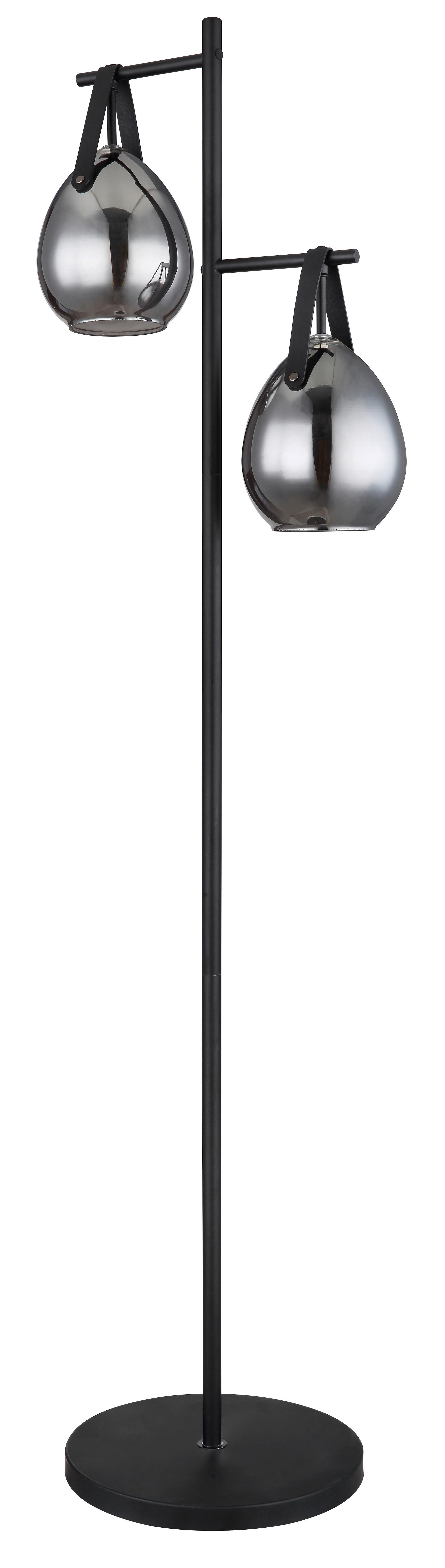 Stehleuchte Dorothea in Schwarz max. 60 Watt - Schwarz, Design, Glas/Metall (39/30/143cm) - Globo