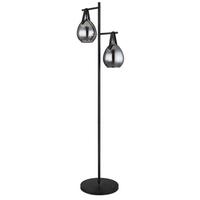 Stehleuchte Dorothea in Schwarz max. 60 Watt - Schwarz, Design, Glas/Metall (39/30/143cm) - Globo