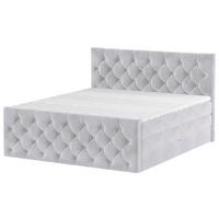 Boxspring Krevet Elio - srebrne boje/bež, Romantično / ladanjski, tekstil/plastika (180/200cm) - Modern Living