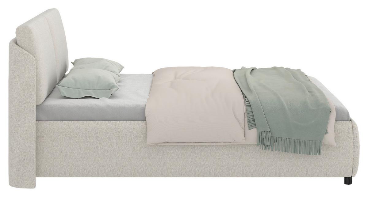 Polsterbett Livorno Creme ca. 160x200cm - Creme/Schwarz, KONVENTIONELL, Textil/Metall (160/200cm) - Mömax