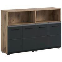 Badezimmer Ice 2-tlg. Schwarz/Eiche dunkel - Eiche dunkel/Schwarz, Basics, Holzwerkstoff/Kunststoff (120/80/30cm) - MID.YOU