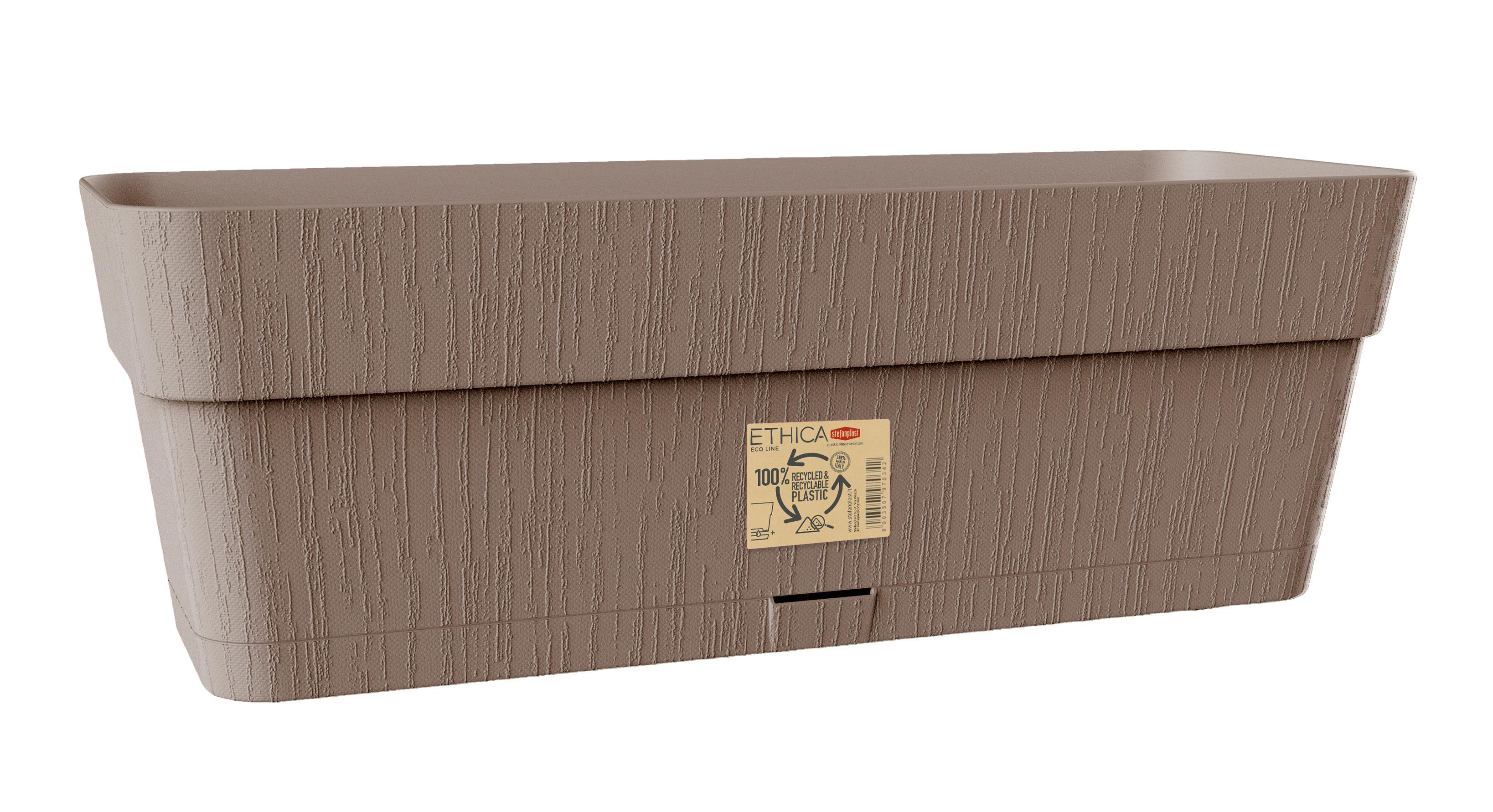 Virágláda Ethica - barna, Basics, műanyag (17/18/50cm)