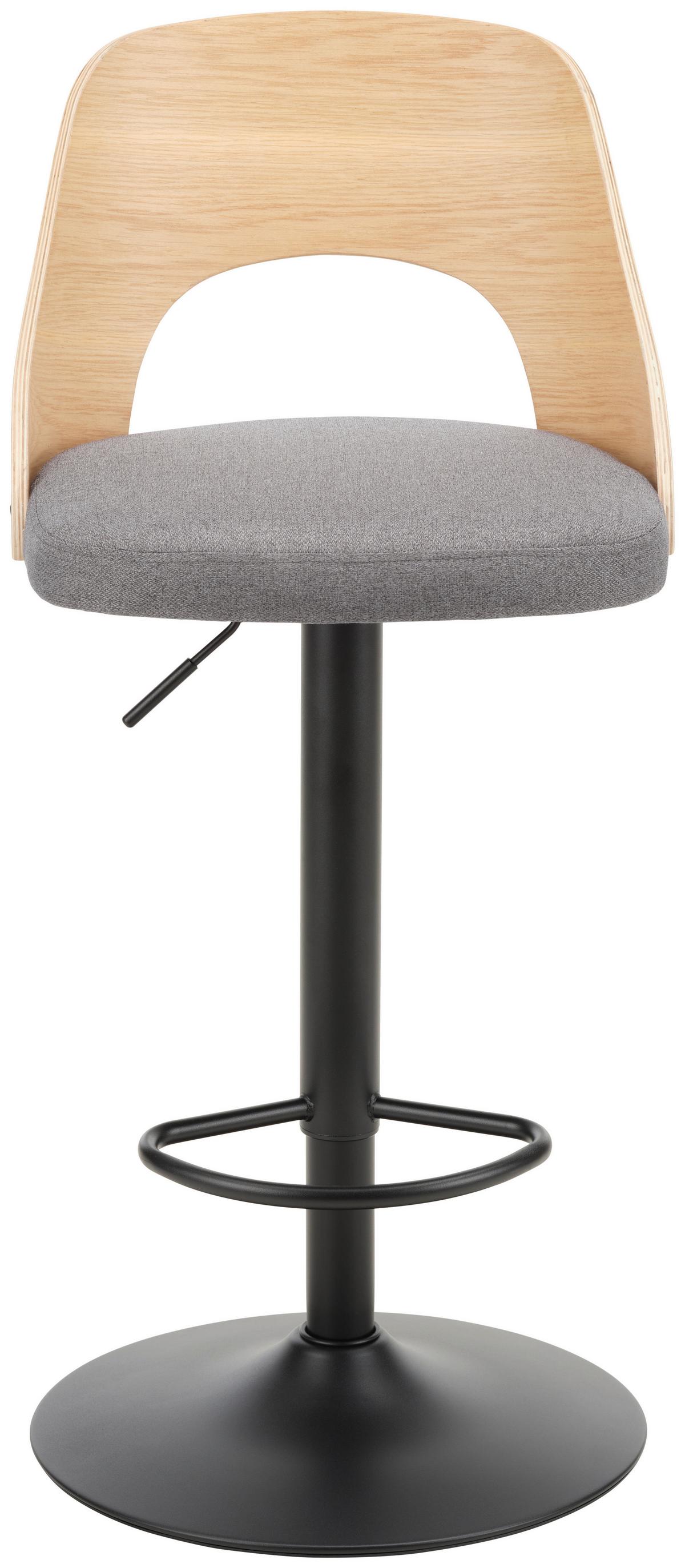 Barhocker in Dunkelgrau/Natur - Eichefarben/Dunkelgrau, Design, Holz/Textil (47/113/51cm) - Mömax