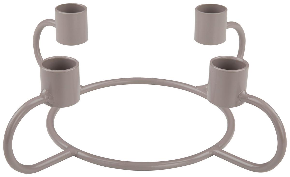 Kerzenhalter Mira in Taupe - Taupe, Metall (24/7cm) - Visiona