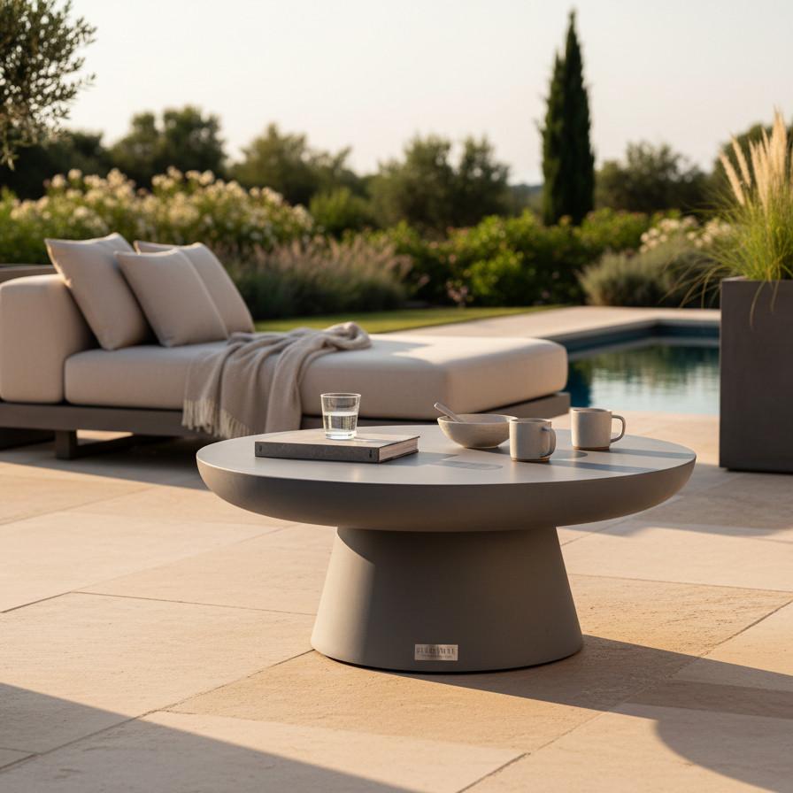 Loungetisch Kylix Schwarz - Schwarz, KONVENTIONELL, Stein (66/35cm) - Gardenson