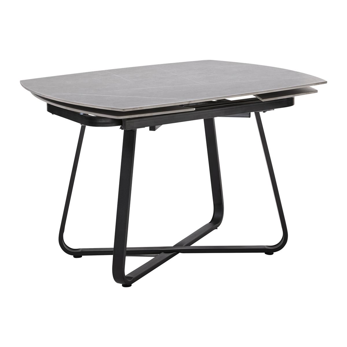 Kihúzható Asztal Matera - fekete, Modern, fém/kerámia (120-180/90/76cm) - Bessagi Home