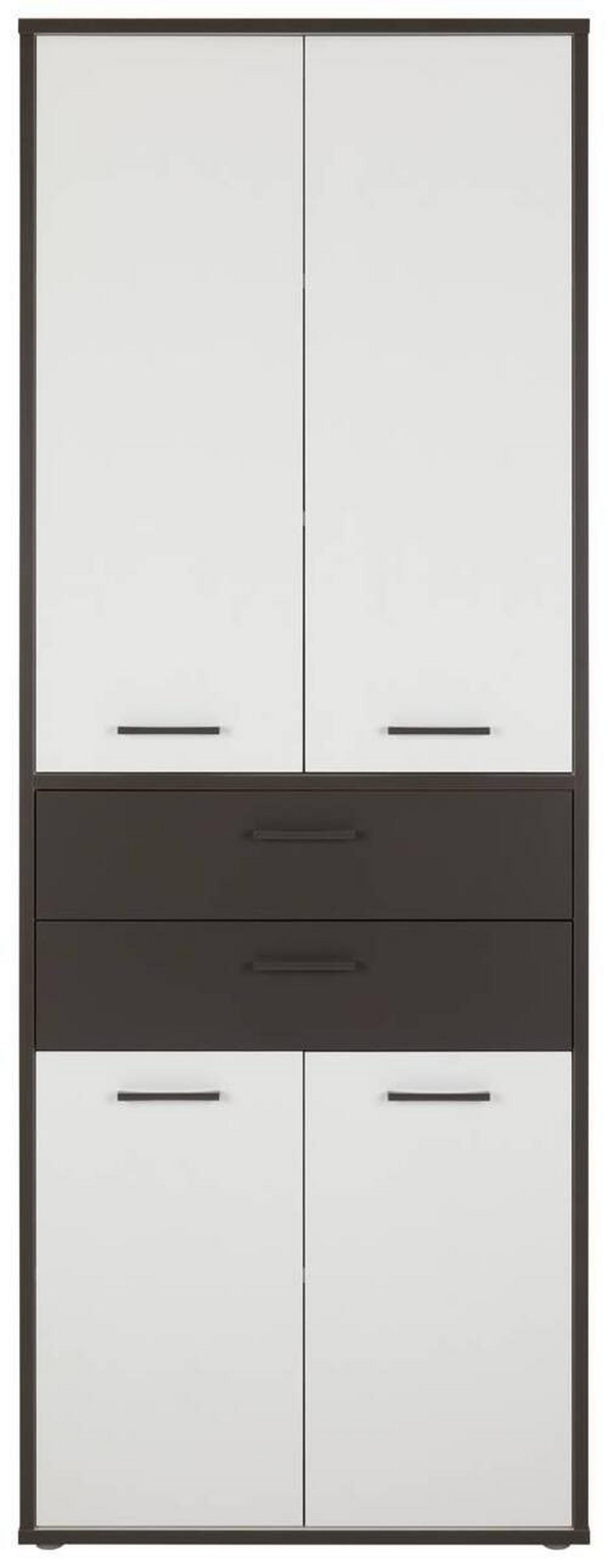 Regalkombination in Grau/Weiss - Weiss/Grau, Modern, Holzwerkstoff/Kunststoff (84,5/226,5/41,5cm) - Mömax