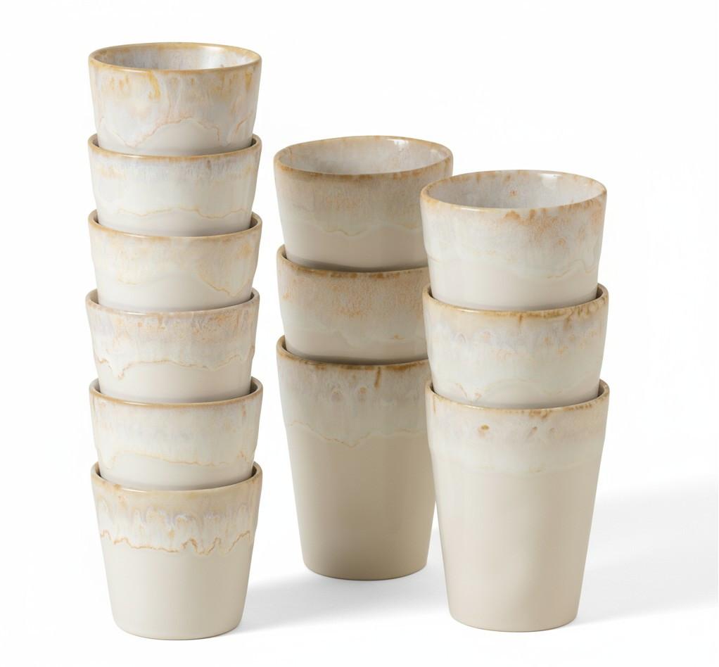 KOMPLET FILIŻANEK 12-GRESPR04-WHITE - biały wysoki połysk, Basics, ceramika - Costa Nova