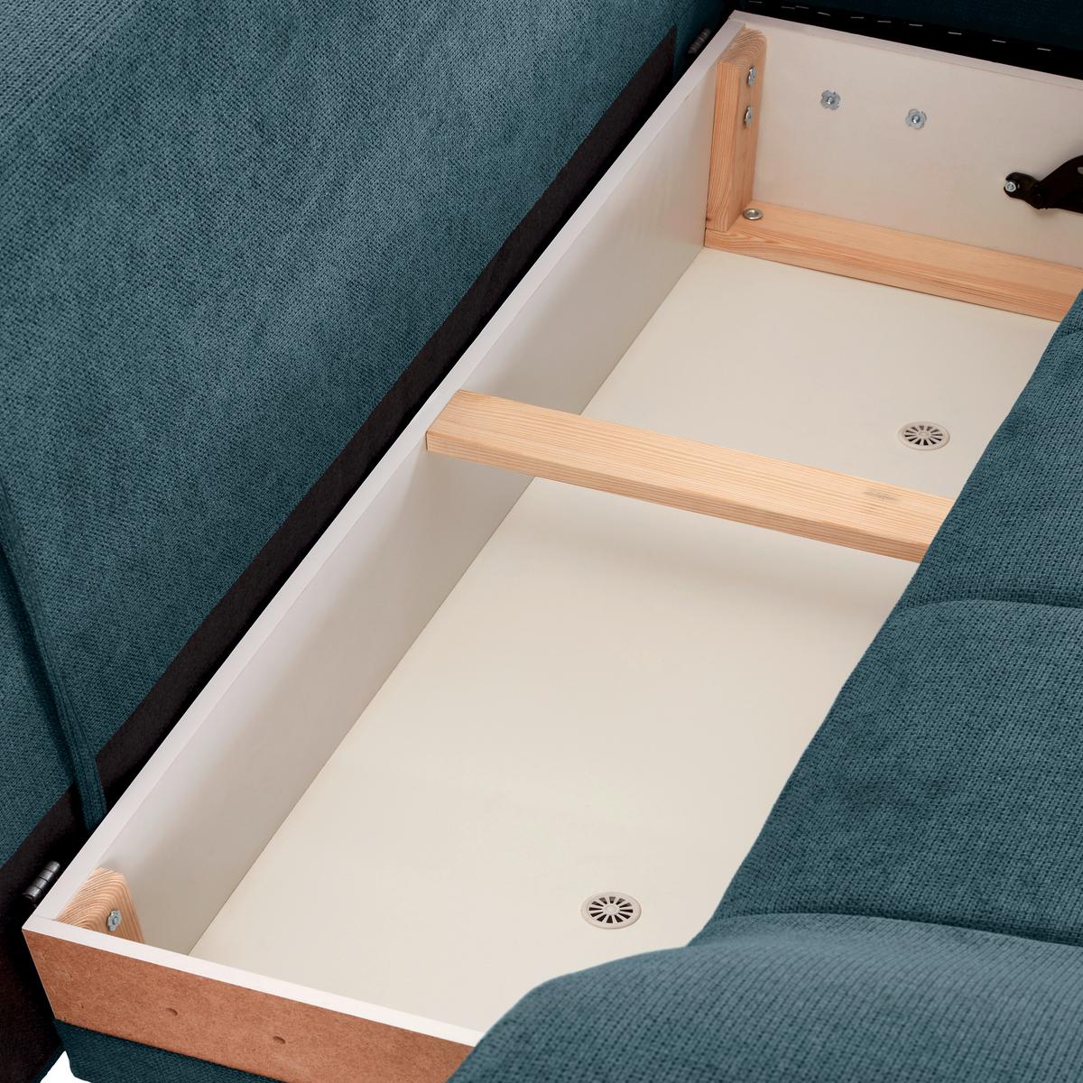 Kutna Garnitura Mendoza - siva/boje petroleja, Design, tekstil/drvo (309/197cm) - Modern Living
