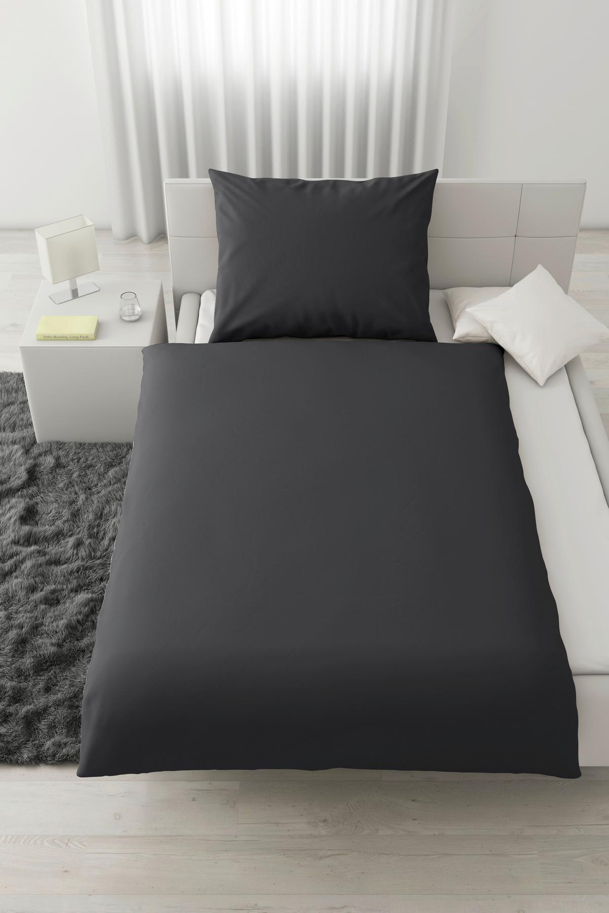 Posteljnina Stone Washed Uni, Antracit, 60/80, 140/200 - antracit, Romantika, tekstil (140/200cm) - Modern Living