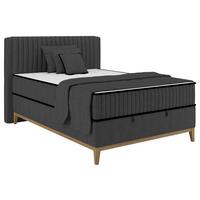 Boxbett Elena Schwarz ca. 120x200cm - Schwarz, KONVENTIONELL, Holz/Holzwerkstoff (120/200cm) - Sembella