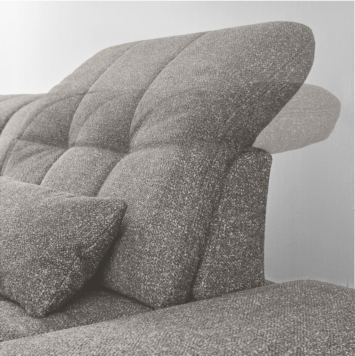 Wohnlandschaft Sanfino Silberfarben/Dunkelgrau - Chromfarben/Dunkelgrau, KONVENTIONELL, Holz/Textil (199/79-96/305cm) - Premium Living