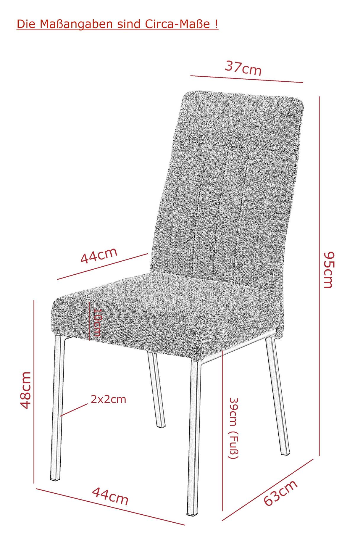 STUHL-SET CATANIA I S 4ER-SET - Beige/Schwarz, MODERN, Textil/Metall (44/95/63,5cm) - MID.YOU