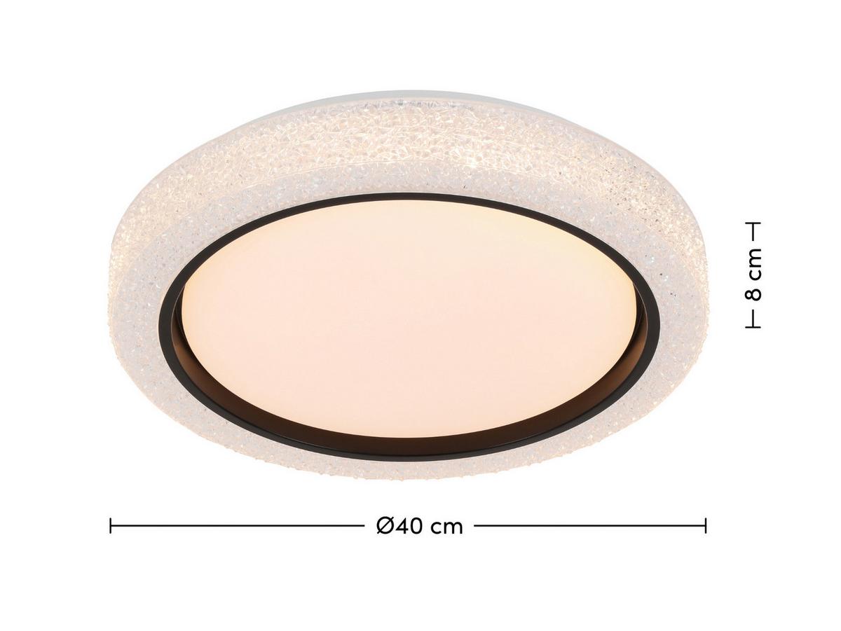 LED-Deckenleuchte Ozi in Schwarz/Transparent max.25W - Transparent/Schwarz, MODERN, Kunststoff/Metall (40/8cm) - Modern Living