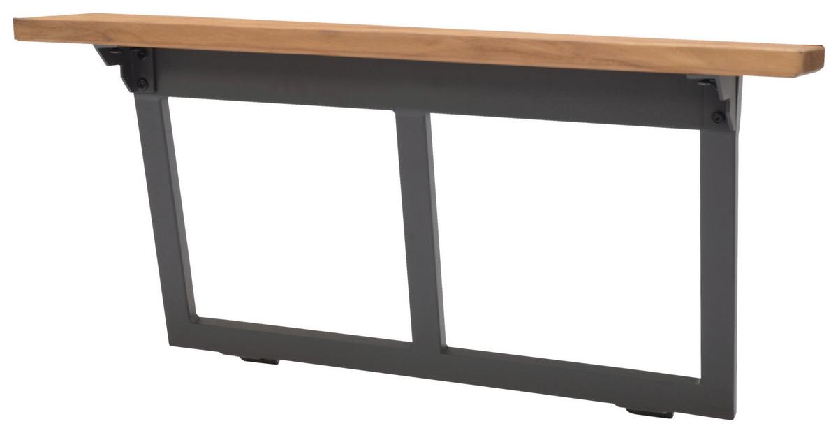 OPARCIE JIMMY - antracytowy/kolor drewna tekowego, Design, metal/drewno (88/25,5/41,5cm) - Amatio