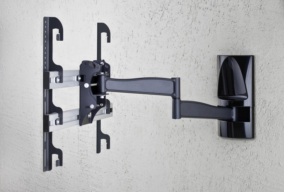 TV-Wandhalter WS 300 ca. 65x48 cm Schwarz - Schwarz, KONVENTIONELL, Metall (65/48/67cm) - MID.YOU