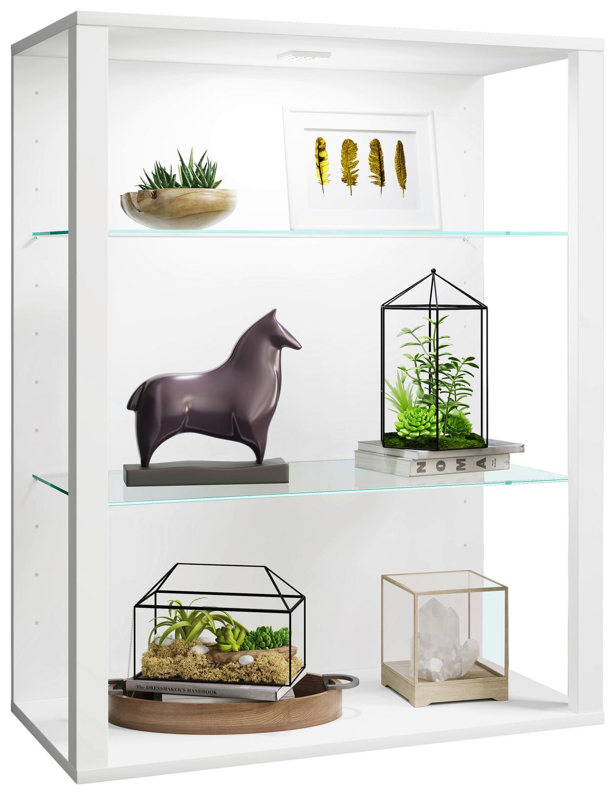 HÄNGEVITRINE GLASOL LW - Weiss, Design, Glas/Holzwerkstoff (70/90/35cm) - MID.YOU