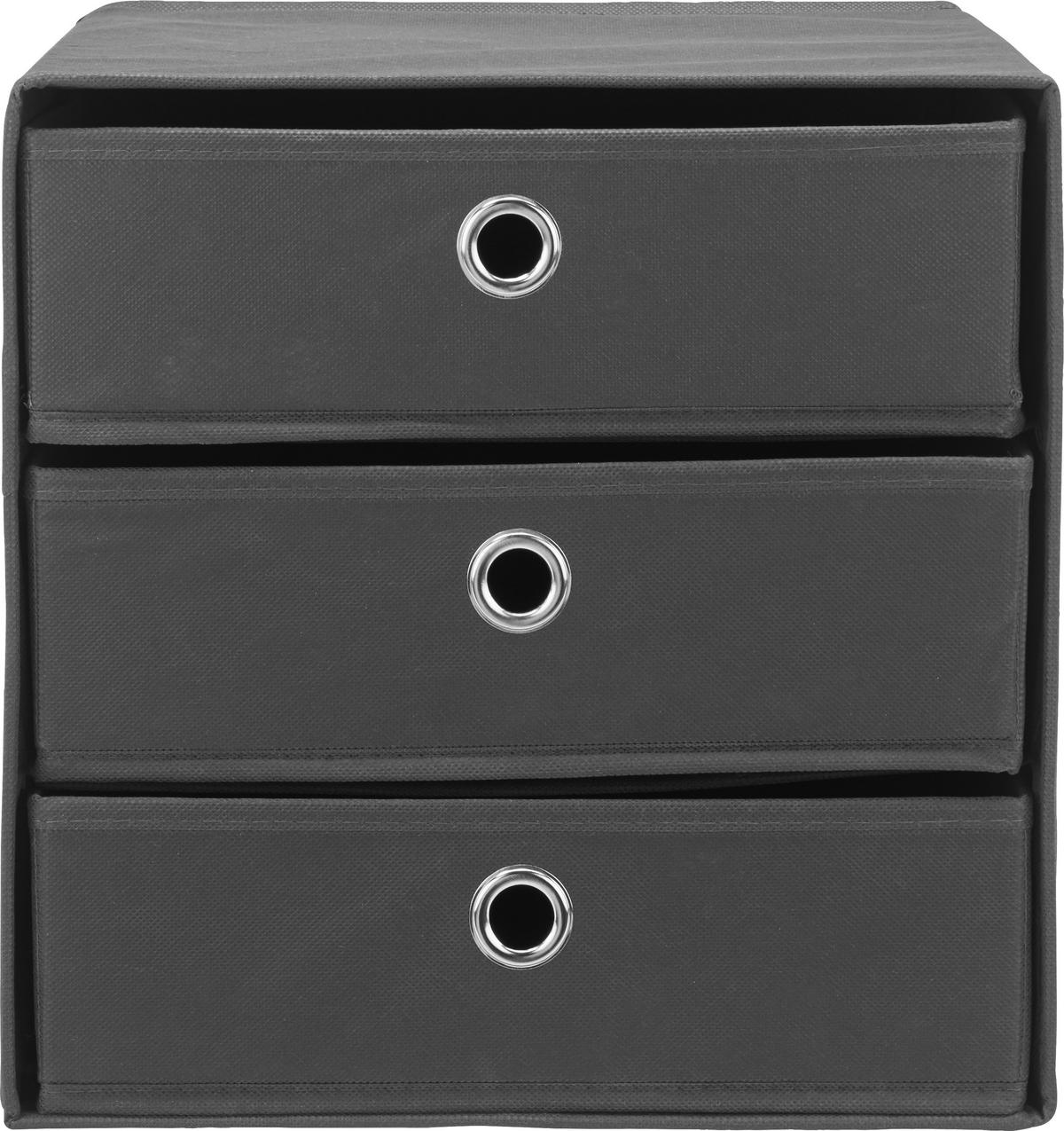 Schubladenbox Mona ca. 32x31,5cm - Anthrazit, Modern, Karton/Textil (32/31,5/32cm) - Mömax