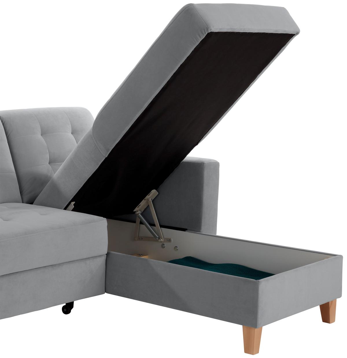 Kutna Garnitura Bergen - siva/prirodne boje, Design, tekstil/drvo (160/231cm) - Luca Bessoni