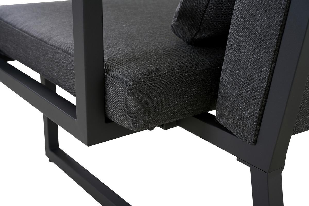 3er-Loungesofa Calera Anthrazit/Echtholz - Anthrazit, Basics, Holz/Textil (219/81/91cm) - Siena Garden