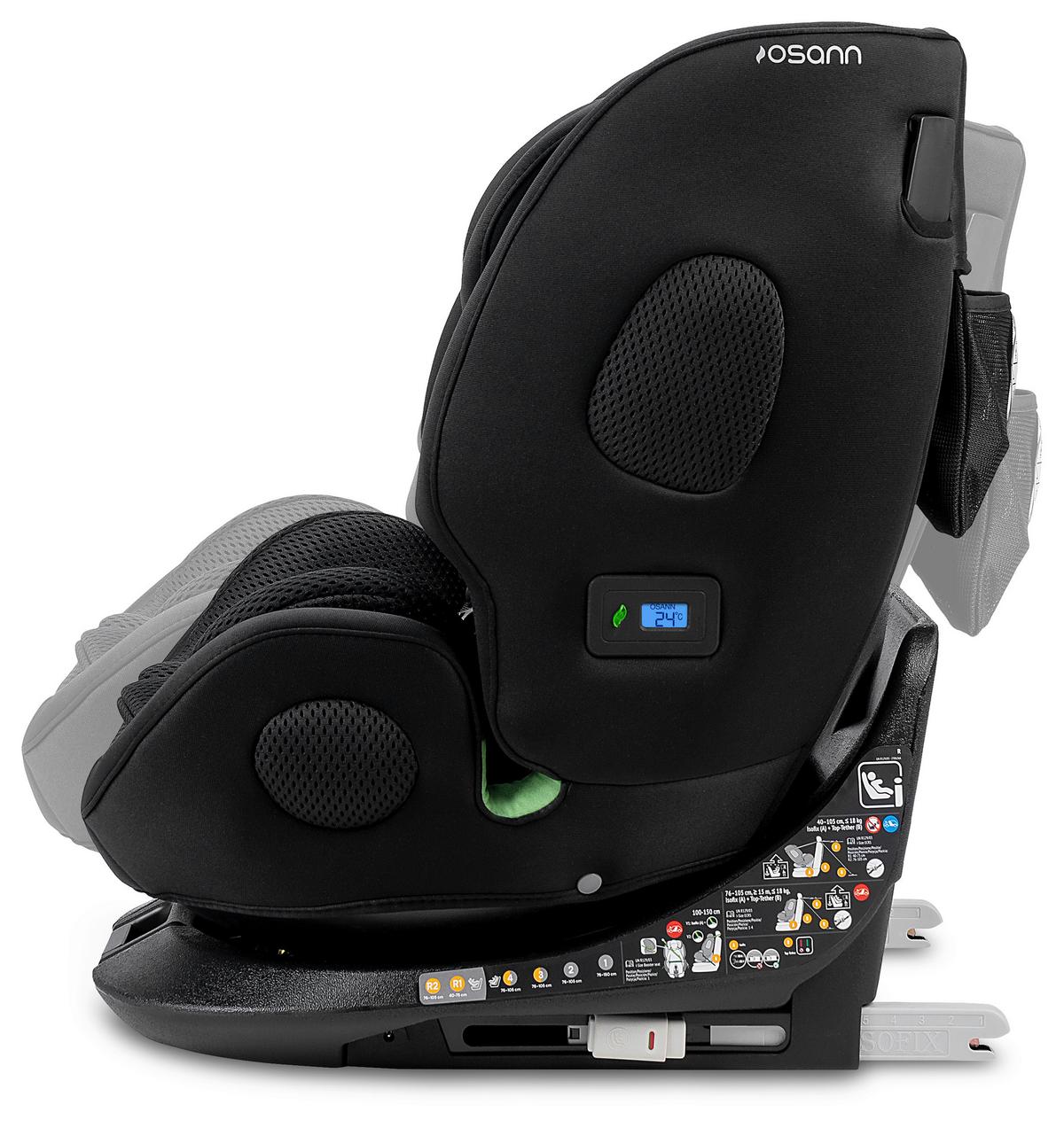 FOTELIK SAMOCHODOWY OBROTOWY ONE360 KLIMAX - czarny, Basics, tkanina (48/43/58cm) - Osann