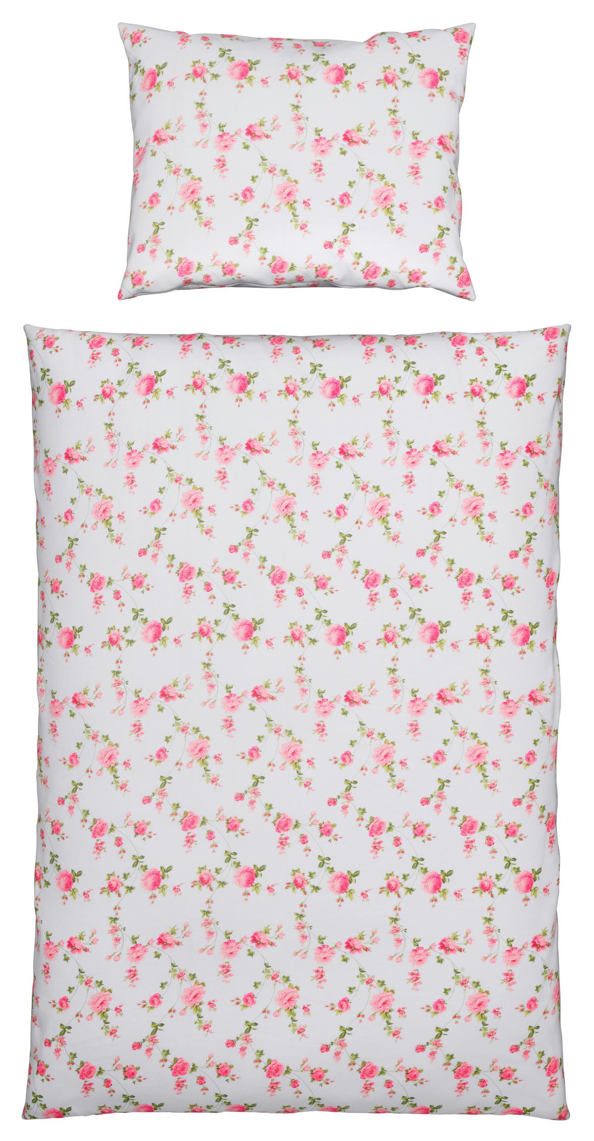 Posteljnina Flora - bela, Romantika, tekstil (140/200cm) - Modern Living