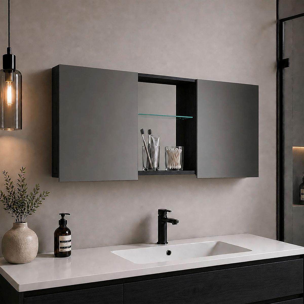 Spiegelschrank Budasi Honigeiche - Honigeiche, MODERN, Holzwerkstoff (112/59/12cm) - MID.YOU