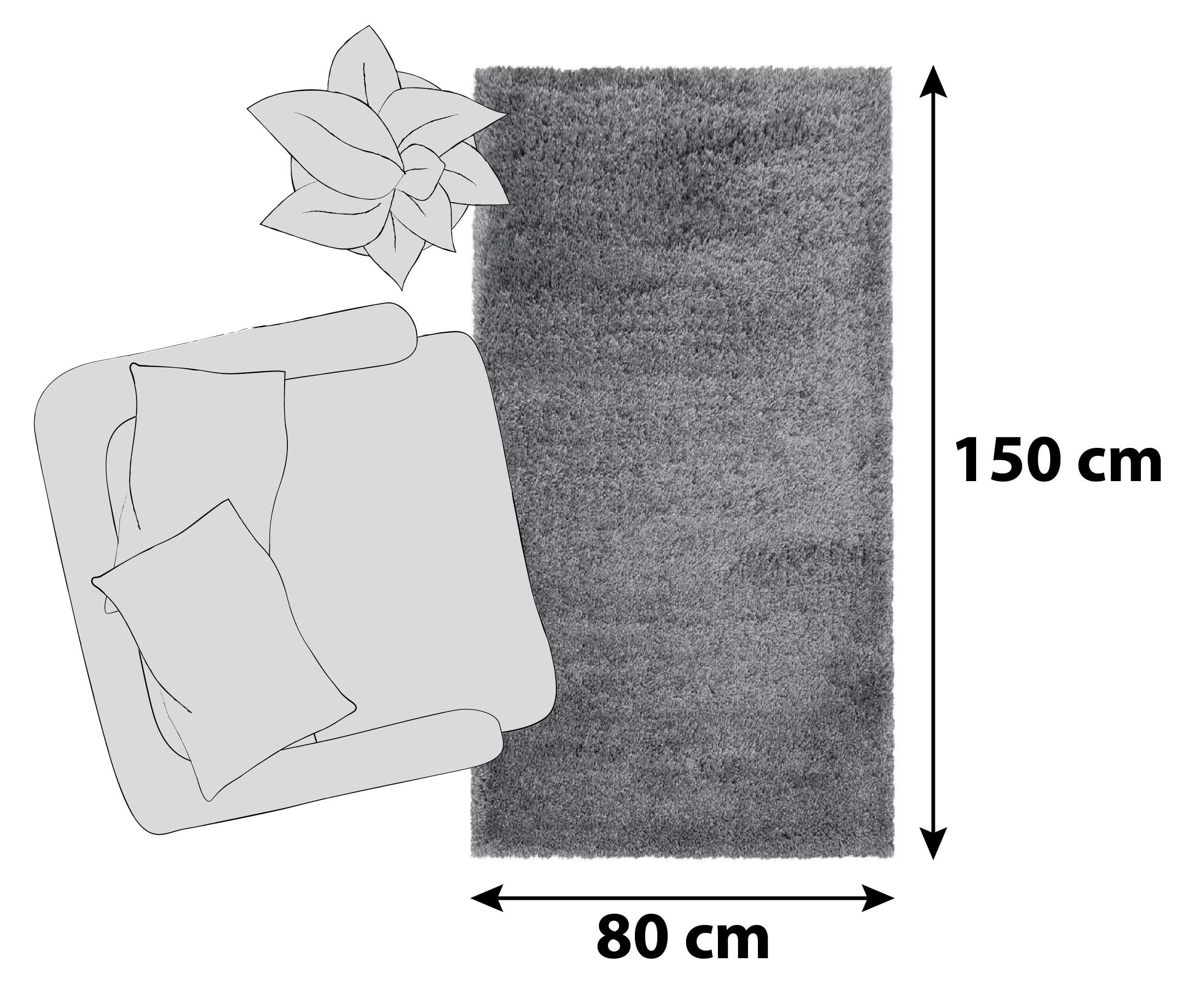 Preproga Fluffy, 80x150cm, Svetlo Siva - svetlo siva, Basics, tekstil (80/150cm)