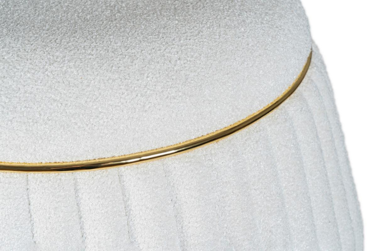 HOCKER DORIC 235 - Weiss/Goldfarben, Design, Textil (51,5/53cm) - Kayoom