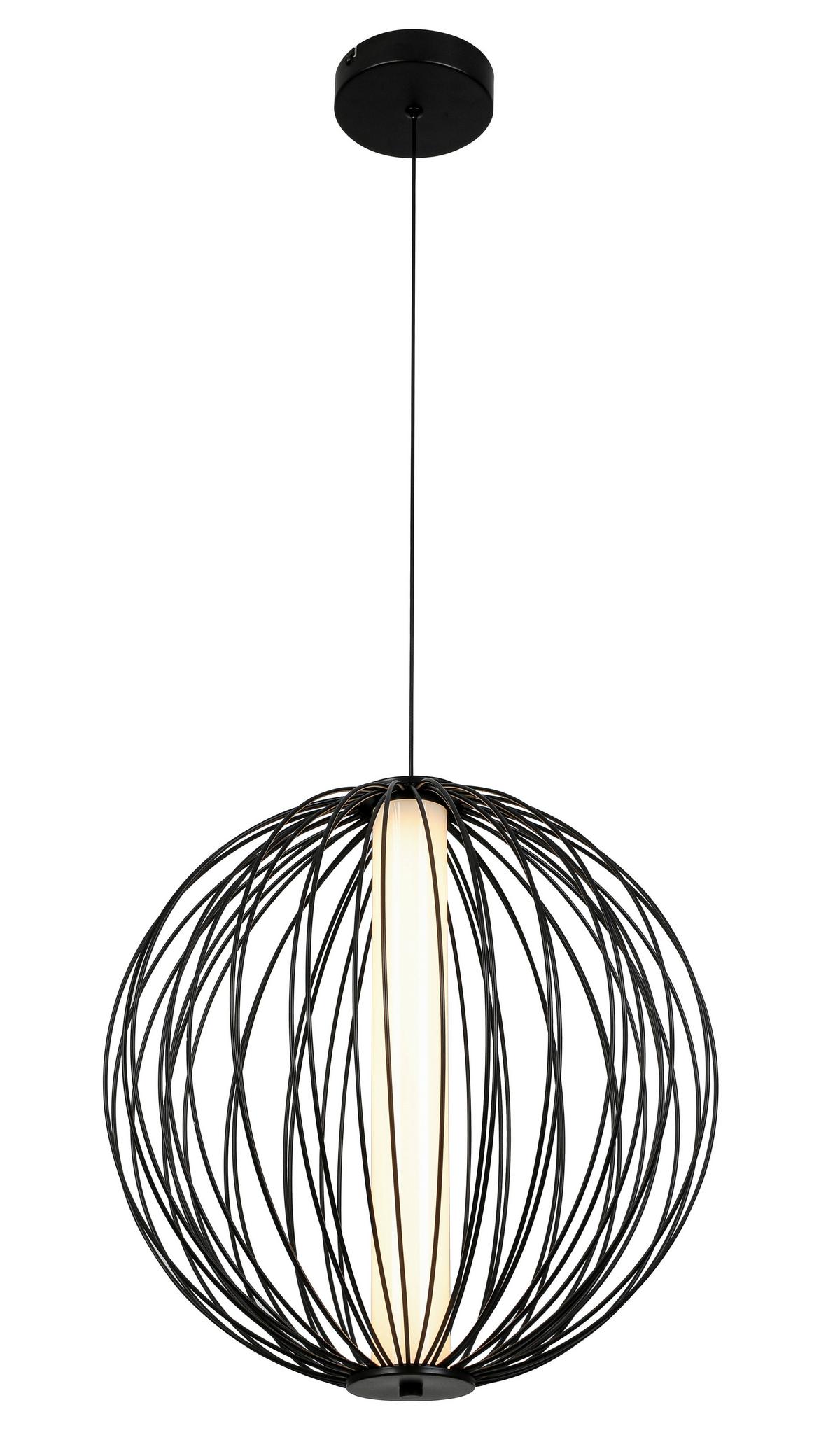 LED-Hängeleuchte Kalti Schwarz max. 24 Watt - Schwarz, MODERN, Kunststoff/Metall (40/145cm) - Mömax