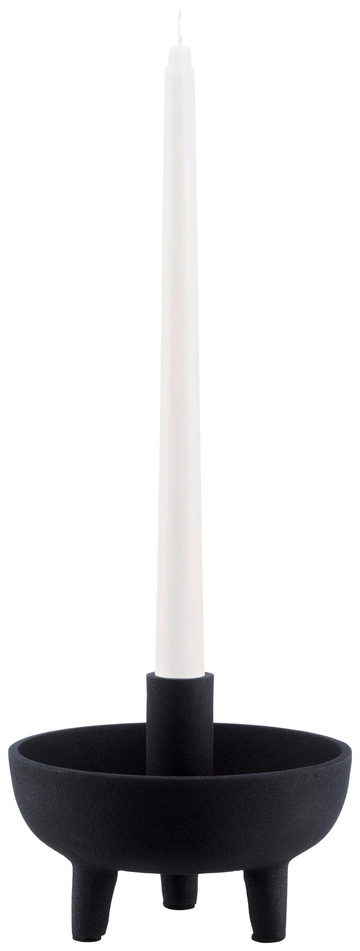 Gyertyatartó Manu - fekete, Modern, fém (15/11,5cm)