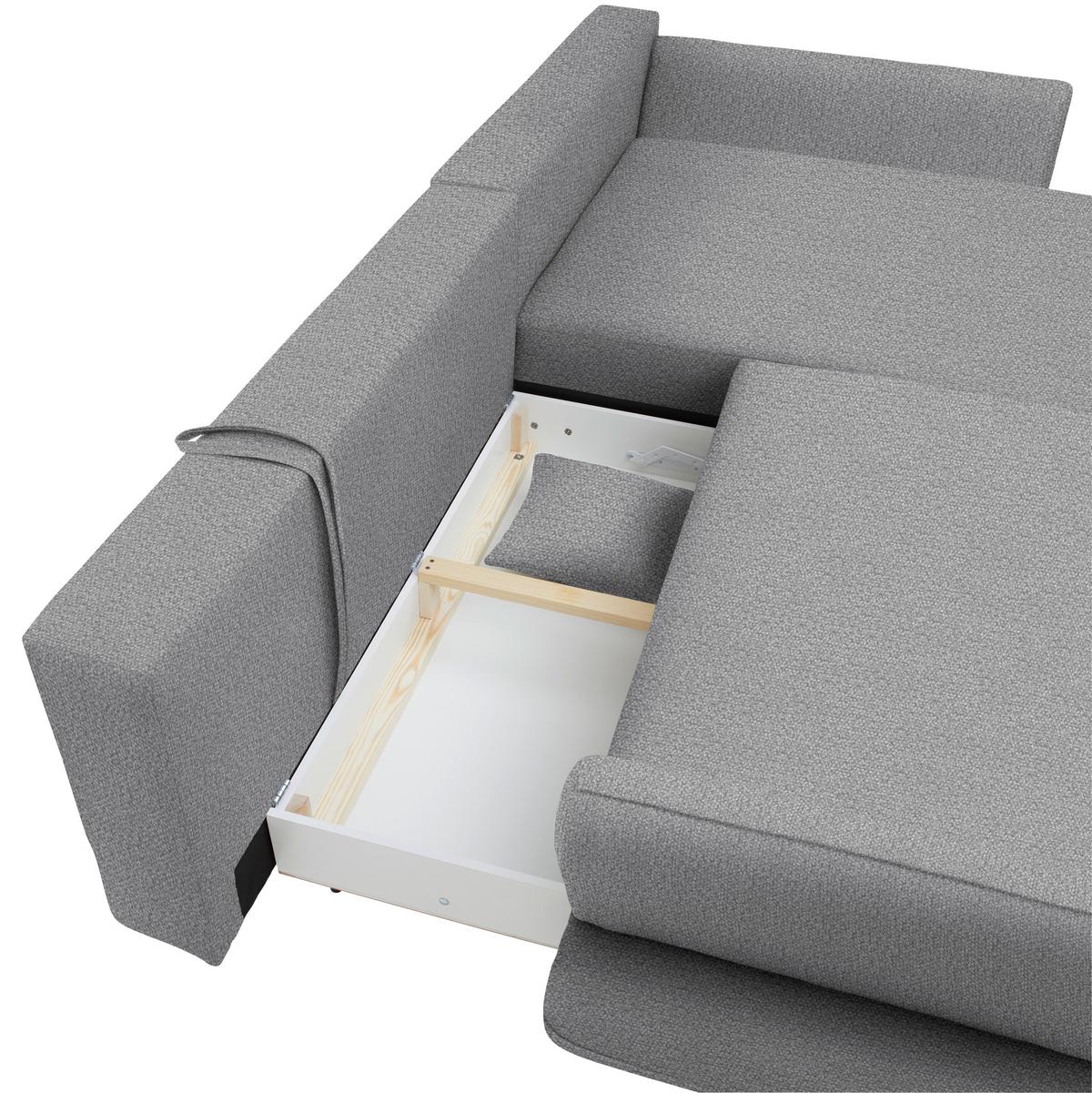 Kutna Garnitura Monte - siva/prirodne boje, Romantično / ladanjski, tekstil/drvo (283/181cm) - Premium Living