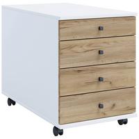 ROLLCONTAINER LONA MAXI - Honigeiche/Weiss, Design, Holzwerkstoff/Kunststoff (42/57/75cm) - MID.YOU