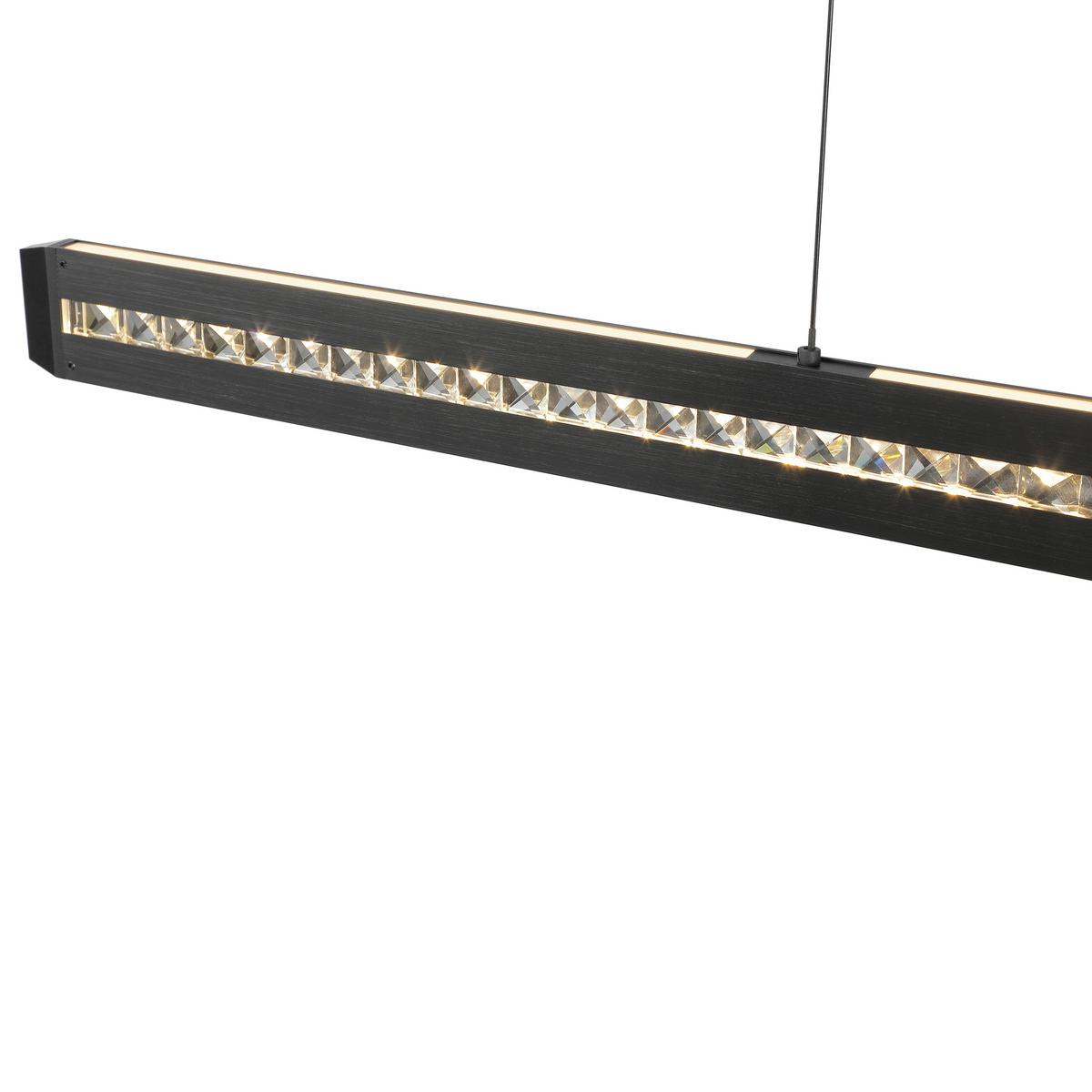 LAMPA WISZĄCA LED G51450/06 BANDA - czarny, Design, metal/szkło (115/6,5/150cm) - Brilliant